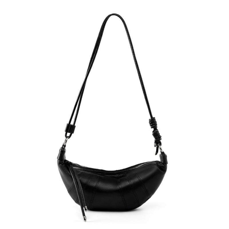 First Layer Cowhide Leather Croissant Shoulder Bag – Urban Simplicity Style