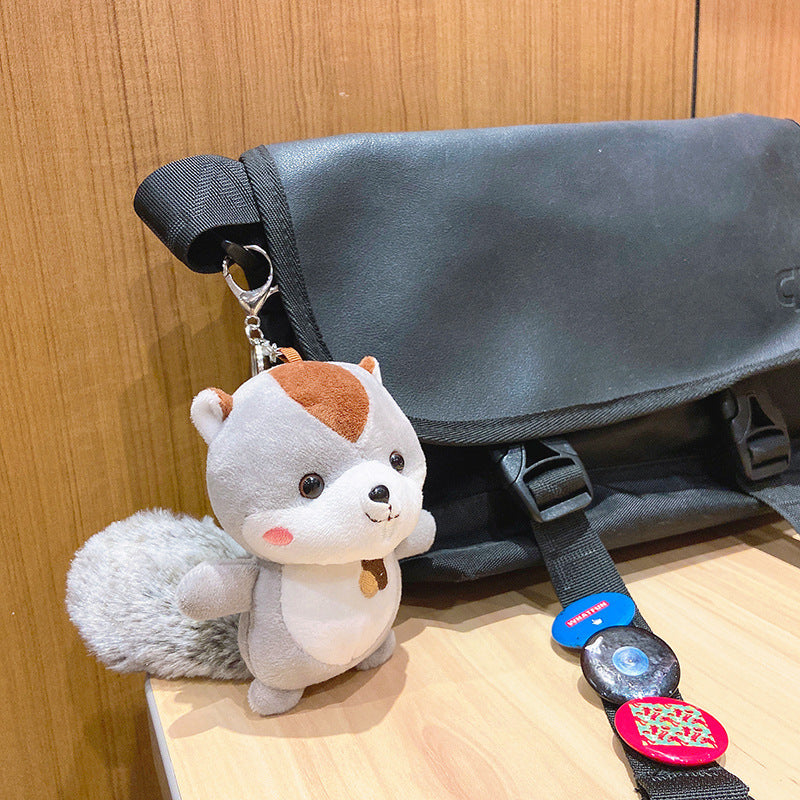 Animal plush keyring with metal clip