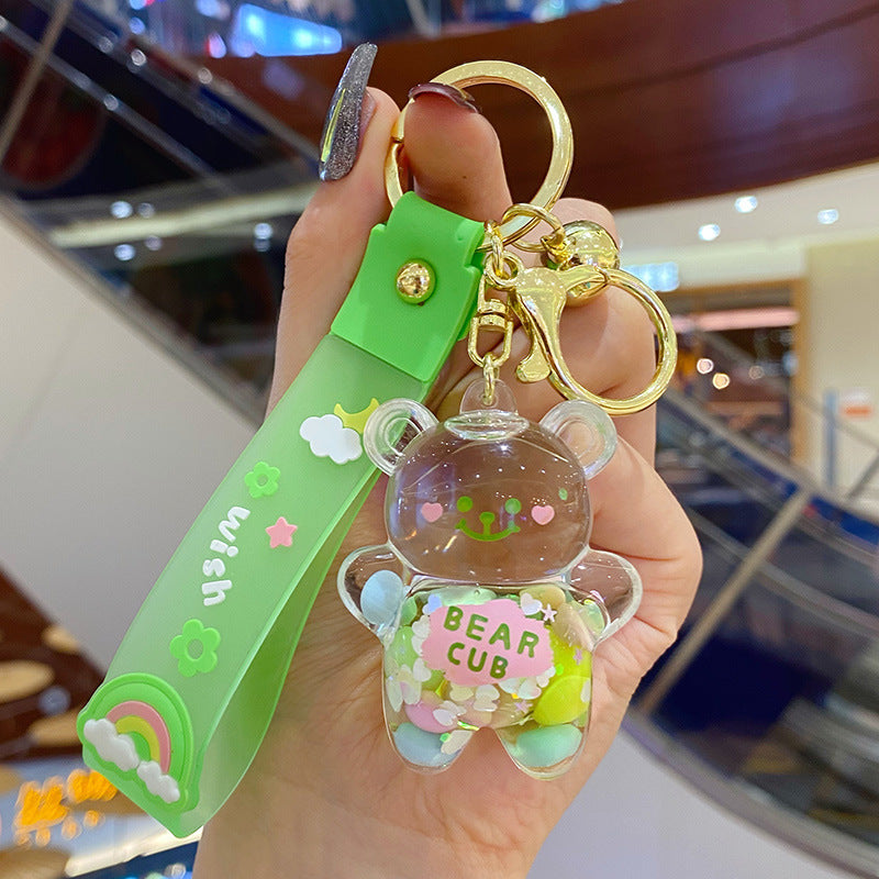 Backpack charm with liquid bear design