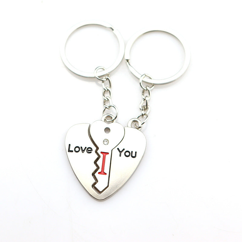 Creative silver love keychain