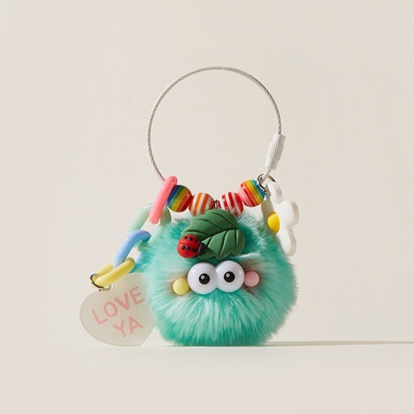 Cute pink ladybug keychain