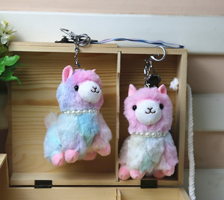 Fabric animal pendant keyring