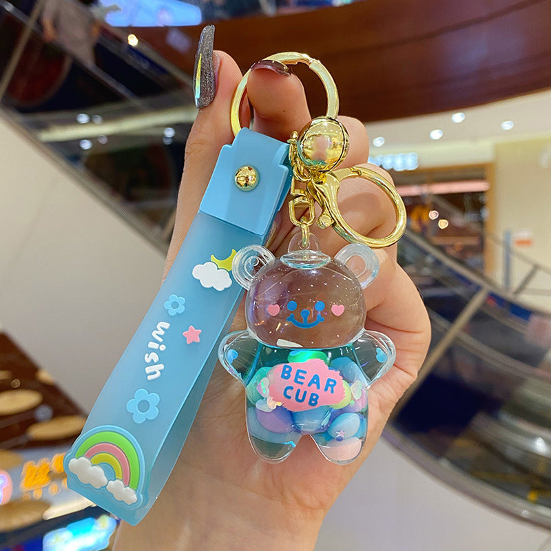 Fun bear-shaped metal key pendant