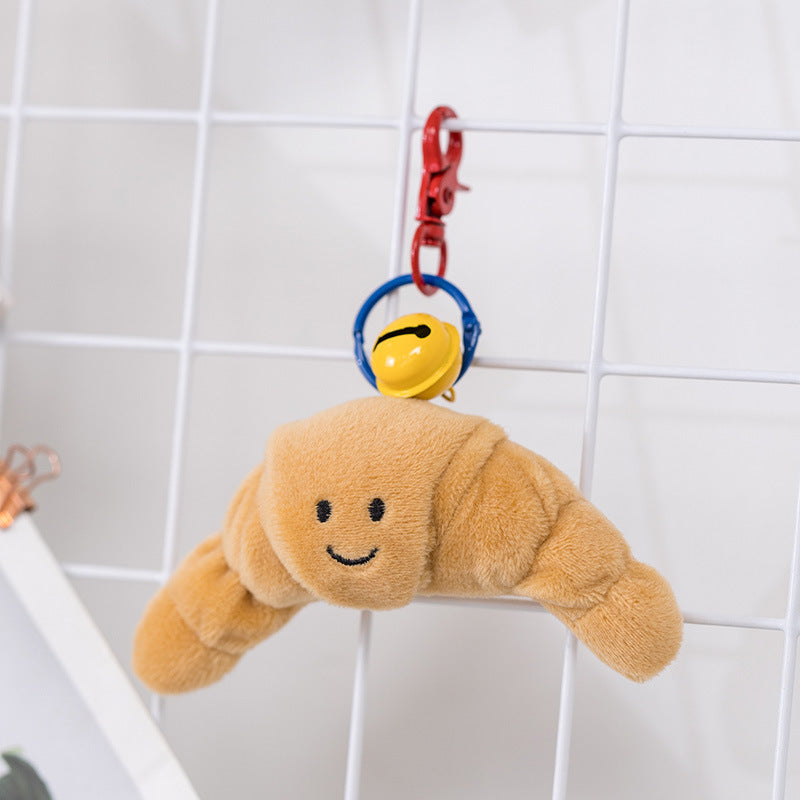 Funny croissant keychain bag decoration