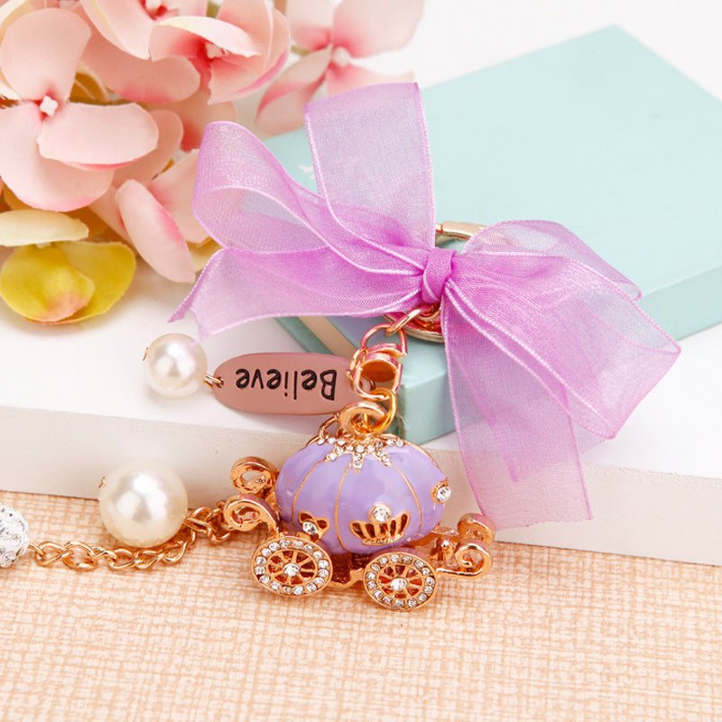 Gold pumpkin car pendant for handbags