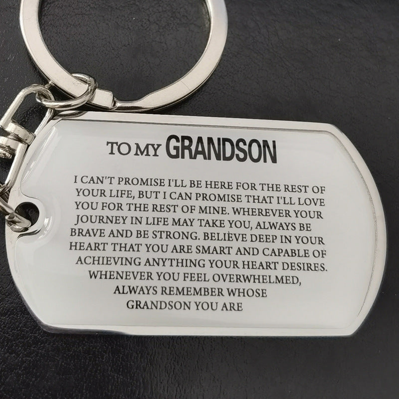 Keychain with engraved message