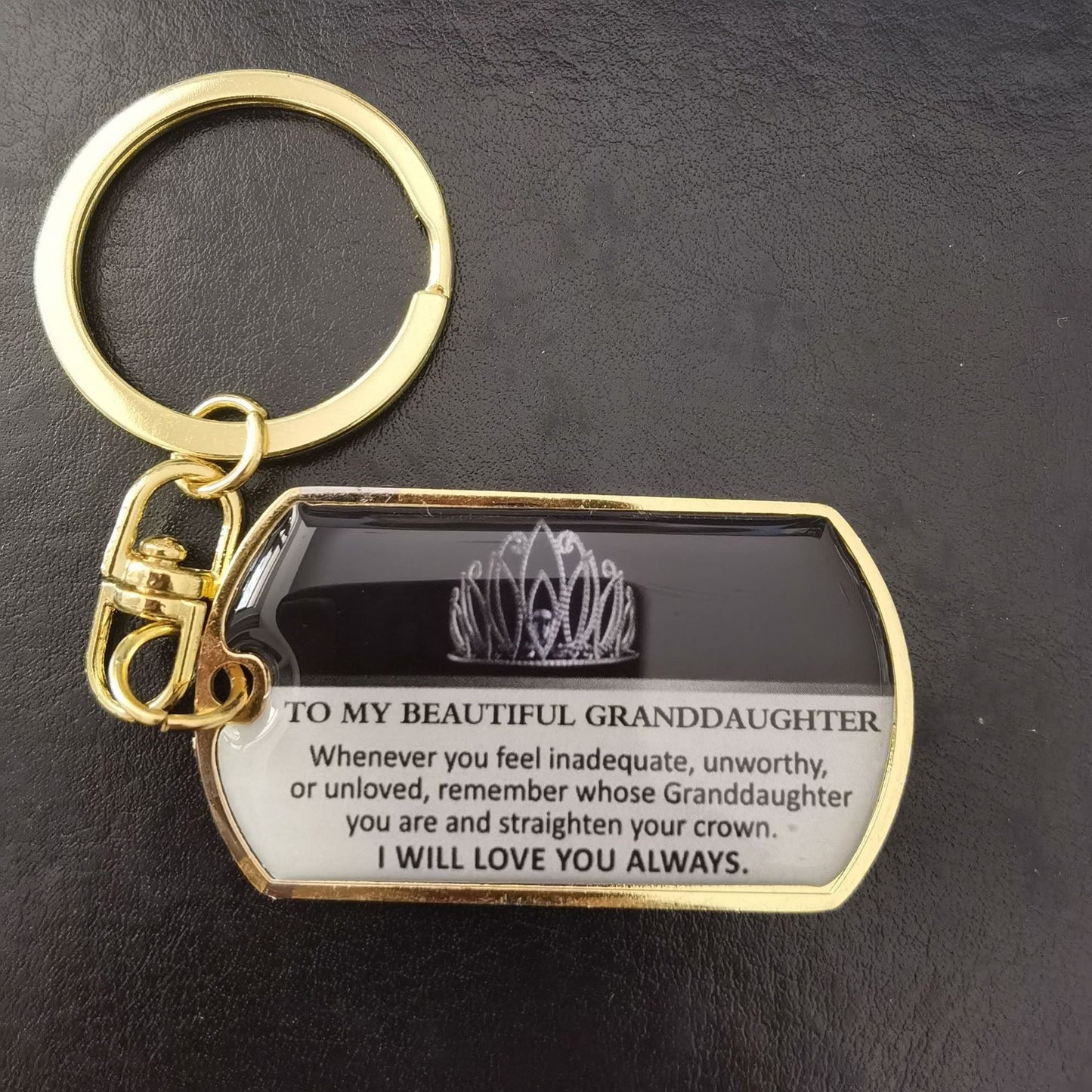 Keychain with motivational message