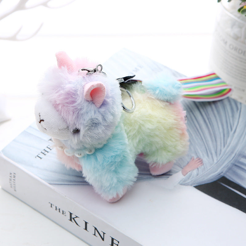 LuxeBlackBag cute keychain alpaca accessory