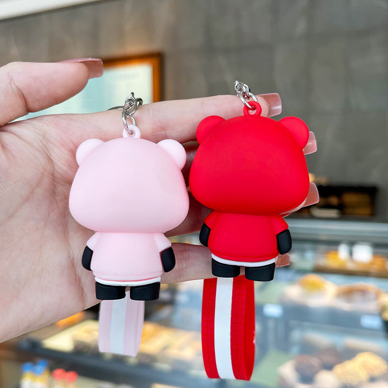 LuxeBlackBag little panda doll keychain
