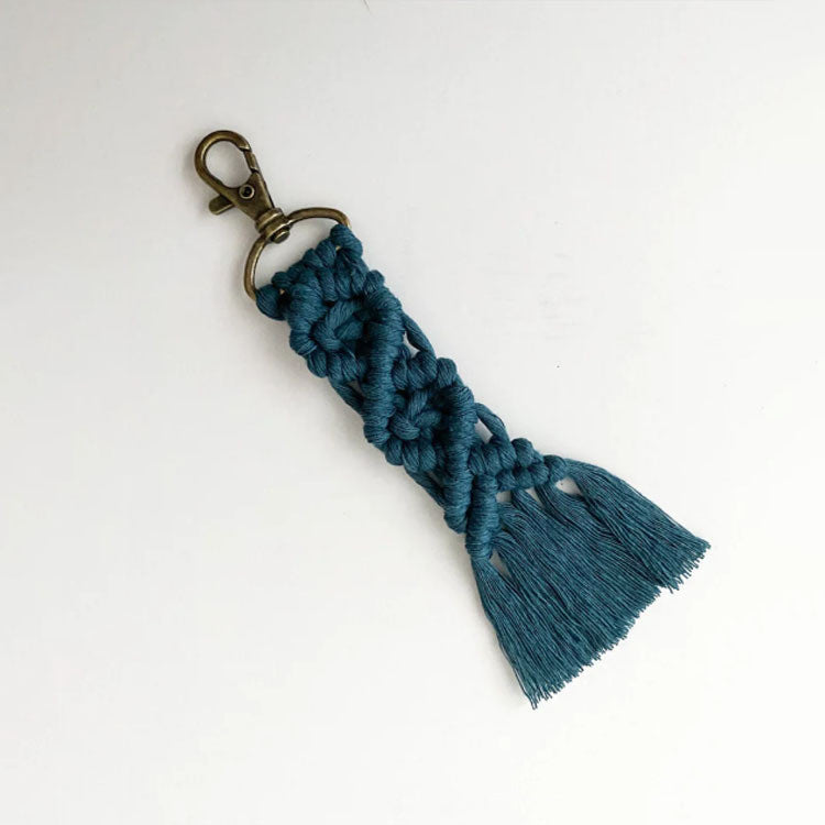LuxeBlackBag macrame-inspired keychain