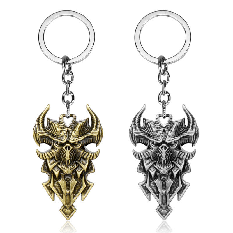 Metal alloy keychain with electroplated finish
