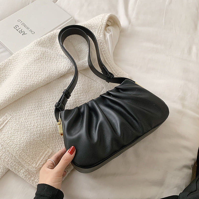 PU Leather Pleated Cloud Shoulder Bag for Women - Stylish and Durable