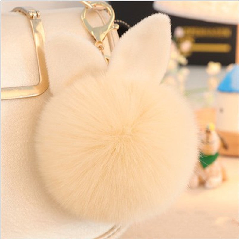 Pink fur bag pendant keychain