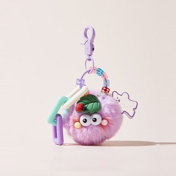 Plush keychain with colorful design