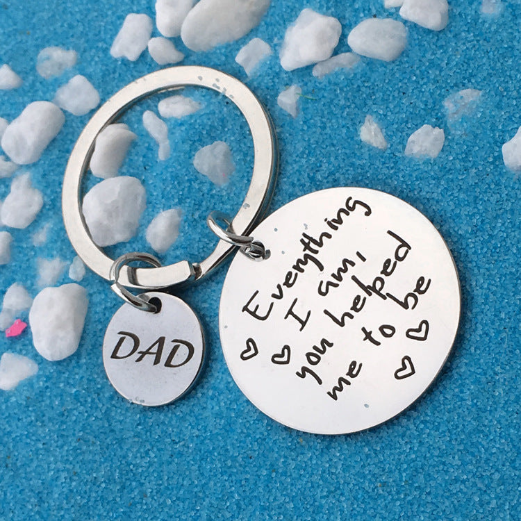 Polished stainless steel keychain gift for mom