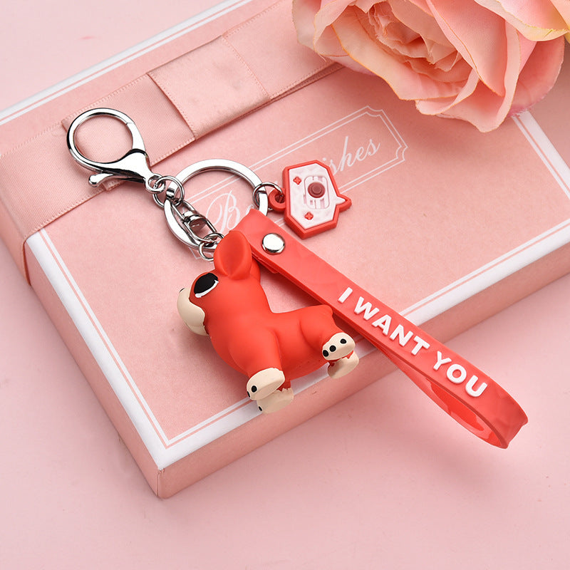 Puppy bag charm in white resin