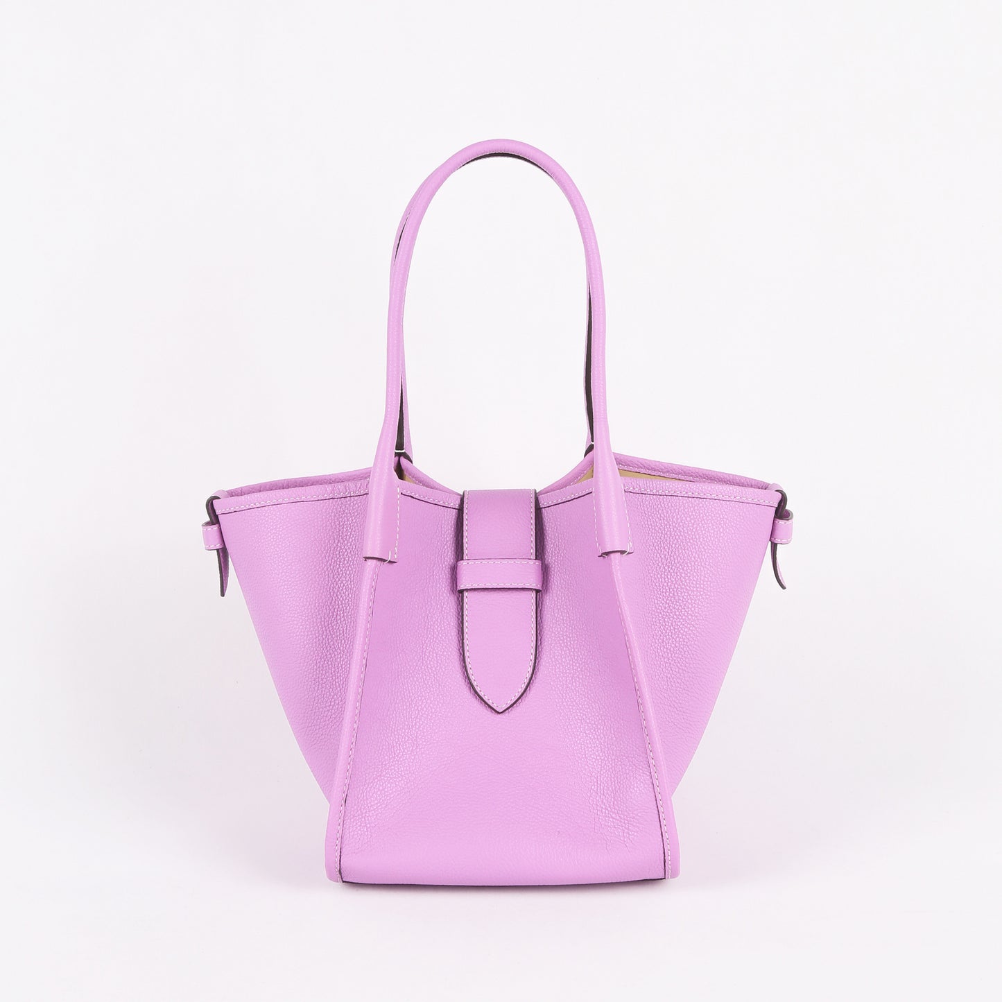 Purple handbag on a white background