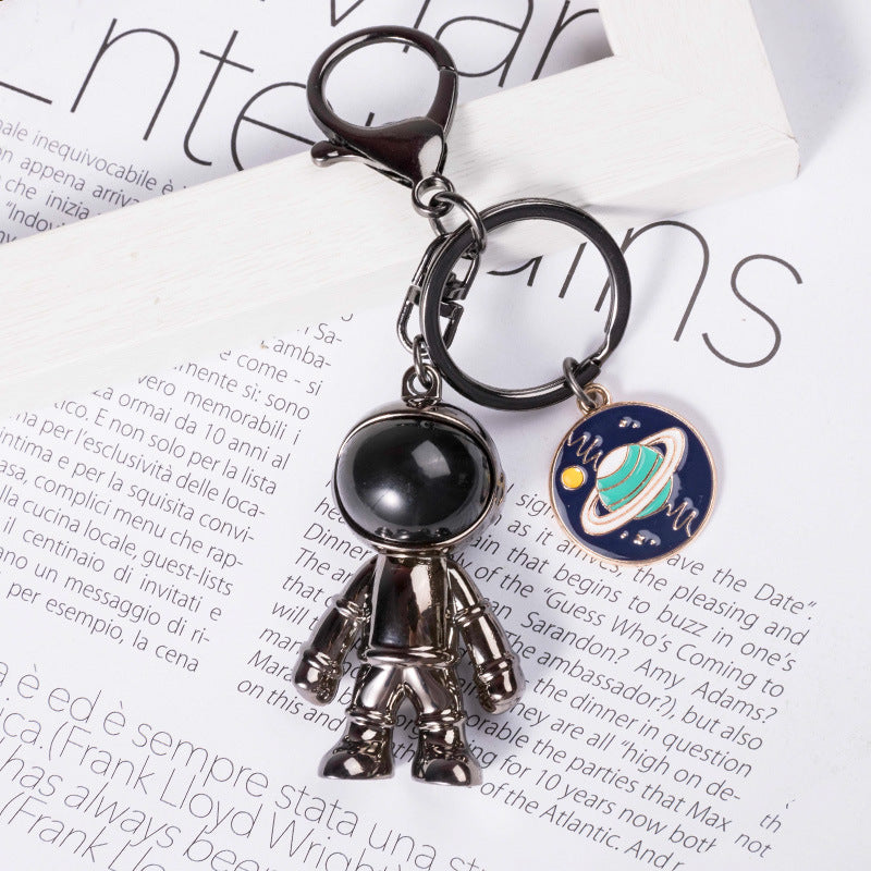 Silver astronaut key ring accessory