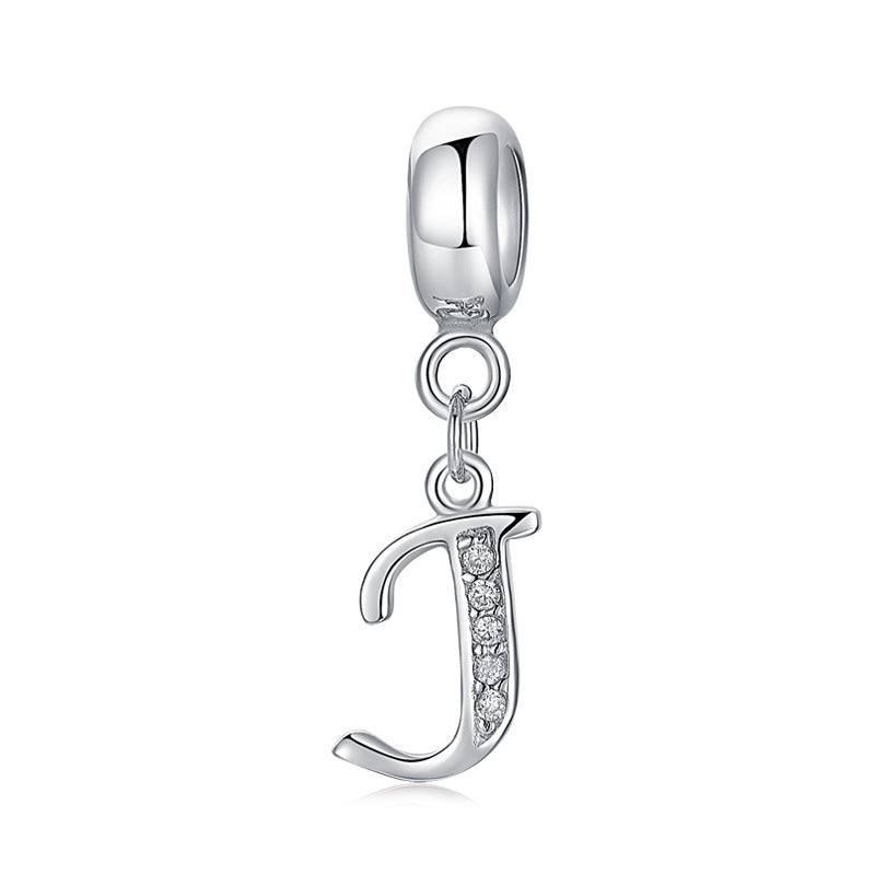 Silver pendant with letter J