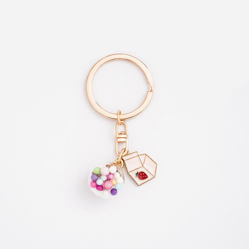Simple metal keychain with cute character