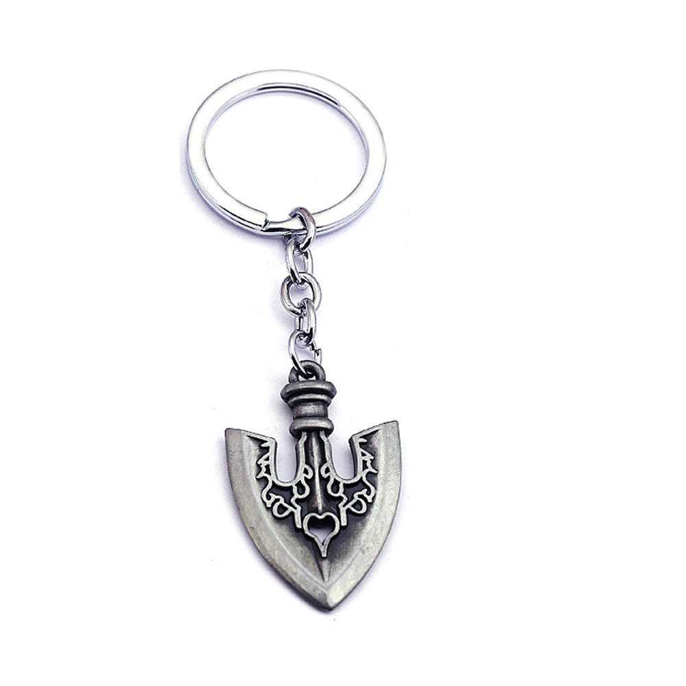 Small alloy keychain for keys or bags