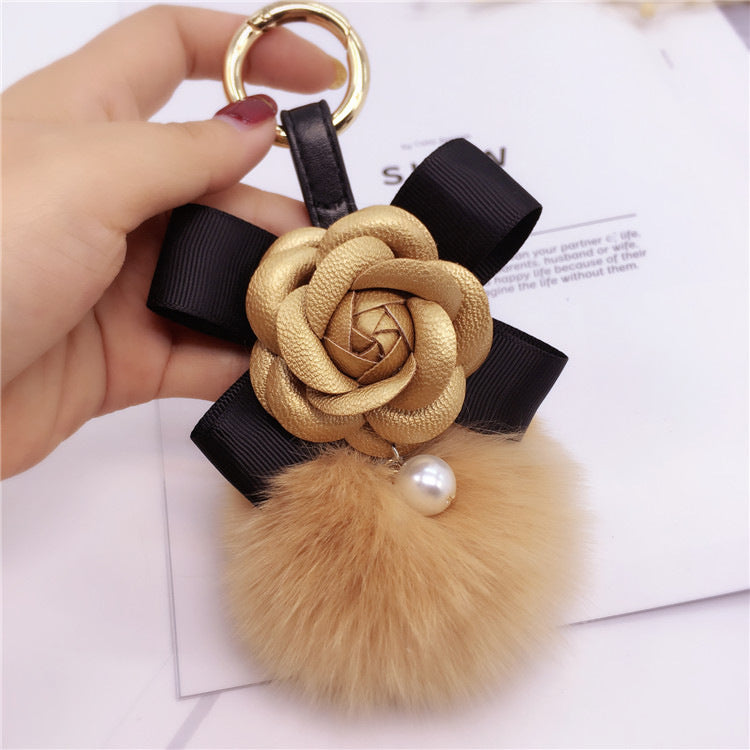 Soft PU camellia flower pendant
