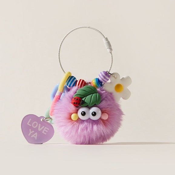 Soft plush keychain for bags and backpacks