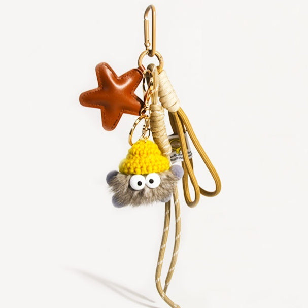 Stylish brown keychain with star