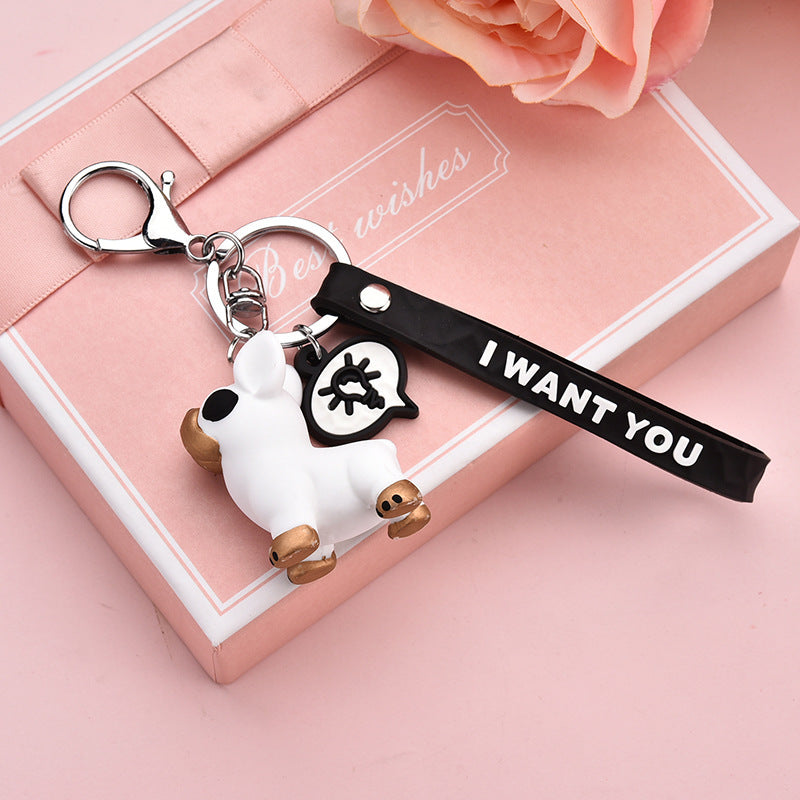 Stylish puppy rope keychain in red