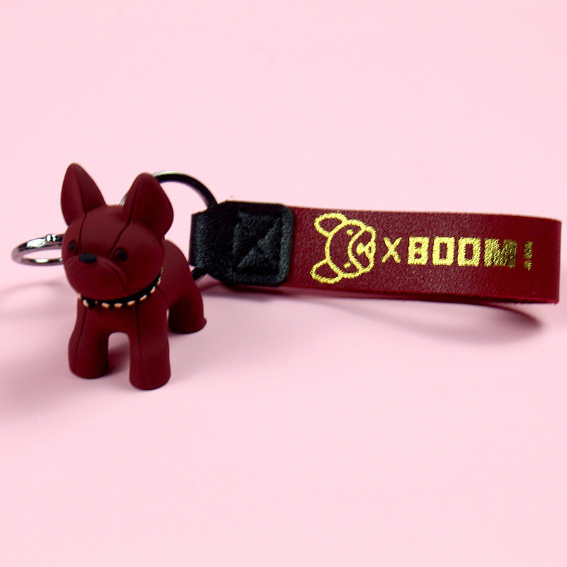 Stylish resin bulldog keychain for gifting