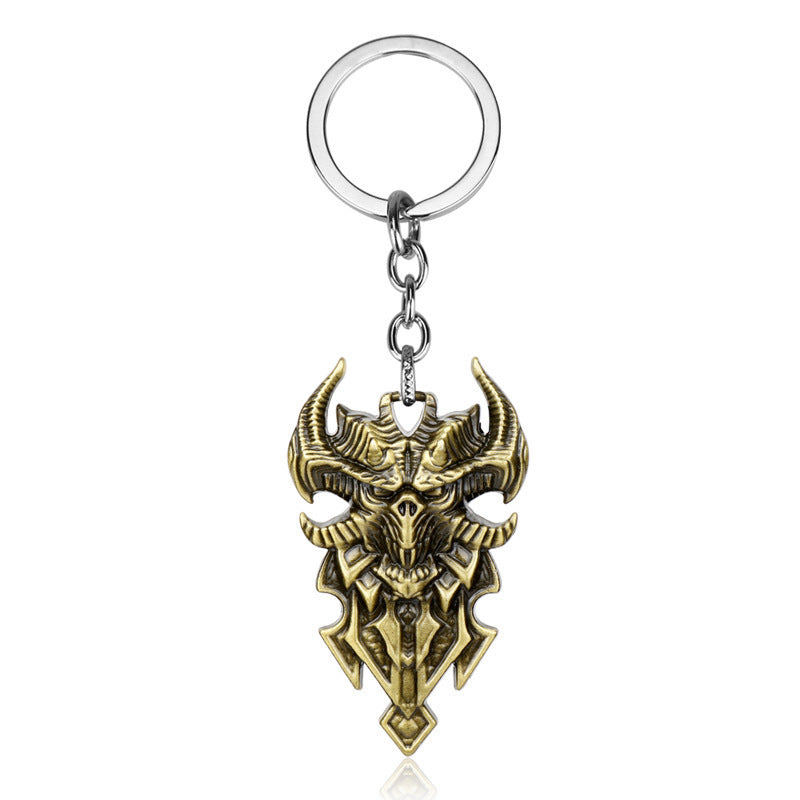 Stylish unisex shield-shaped keychain