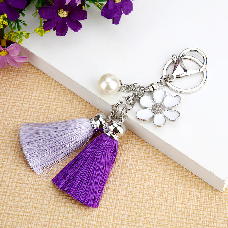 Women's car keyring flower accessory