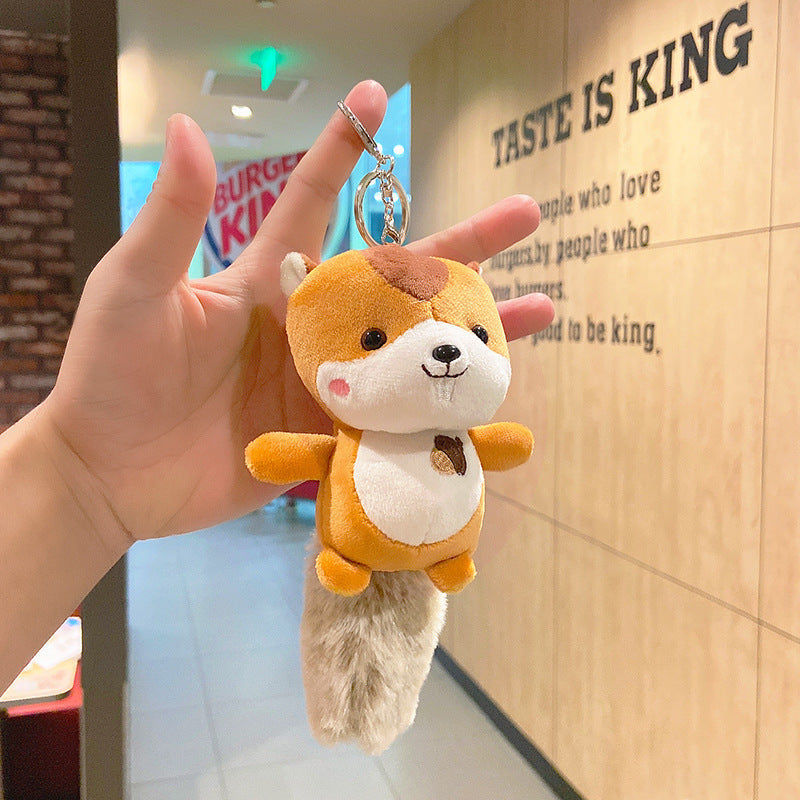 Yellow squirrel cartoon bag charm