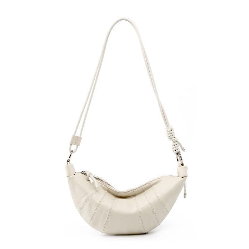 First Layer Cowhide Leather Croissant Shoulder Bag – Urban Simplicity Style