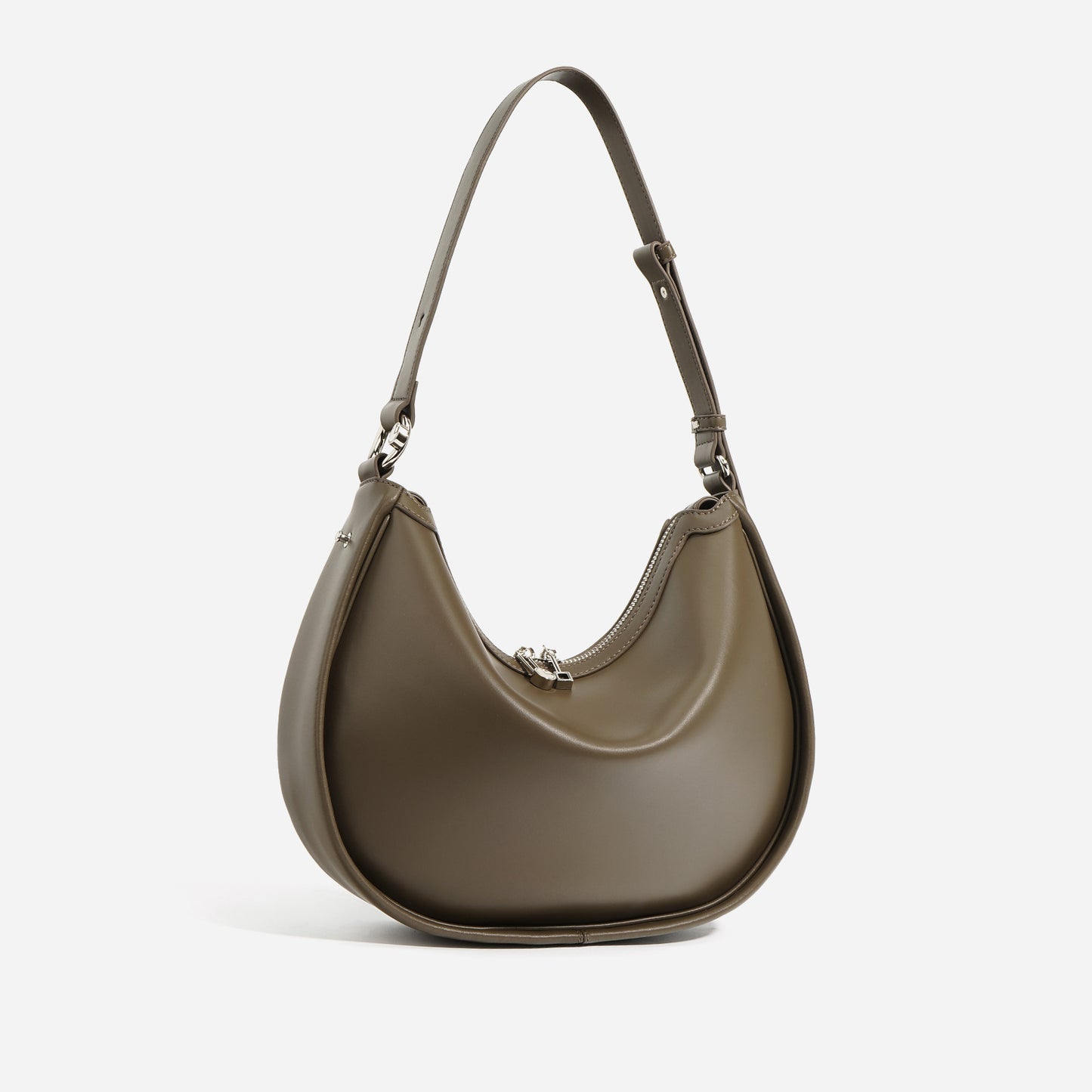 Red cowhide leather shoulder handbag for women