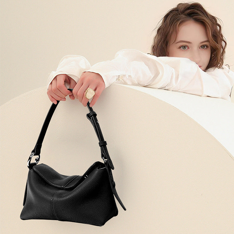 Anemone Purple top handle leather bag