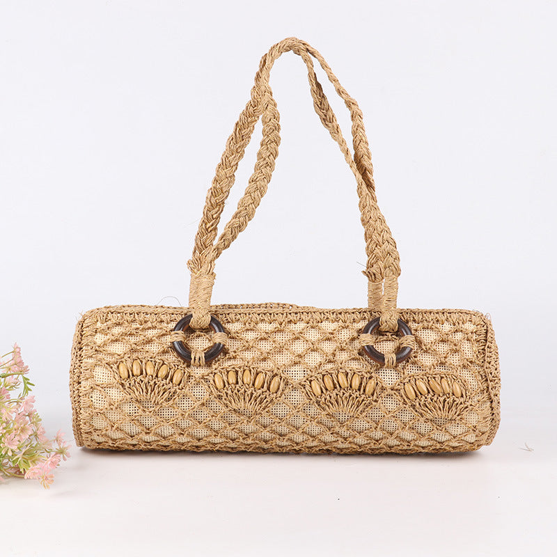 Stylish Beach Leisure Handbag - Handwoven Straw for Women
