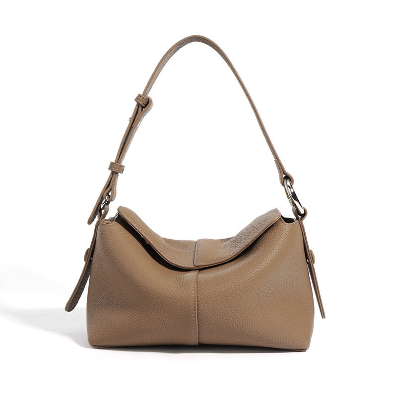 Black first layer cowhide mini handbag
