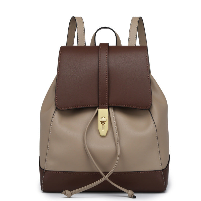 Casual fashion backpack with soft leather