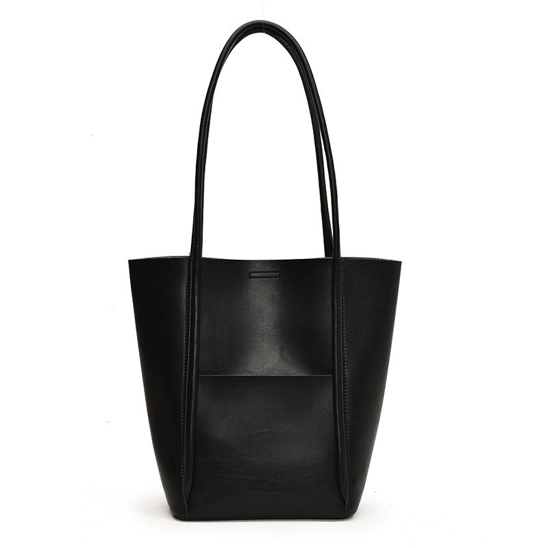 Minimalist retro-style bucket bag