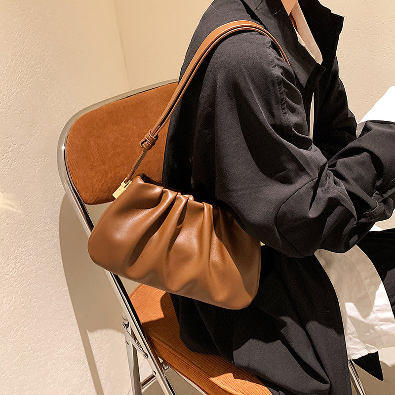 Cloud White Pleated Cloud Messenger Bag - Fashionable Design for Women