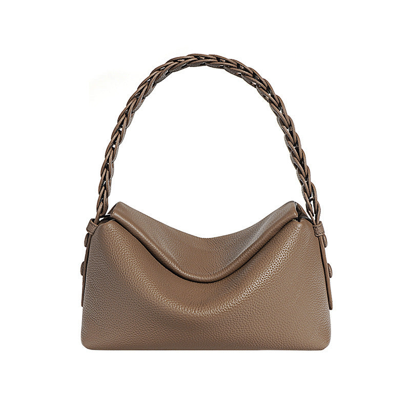 Cold Brown vintage shoulder purse in genuine leather