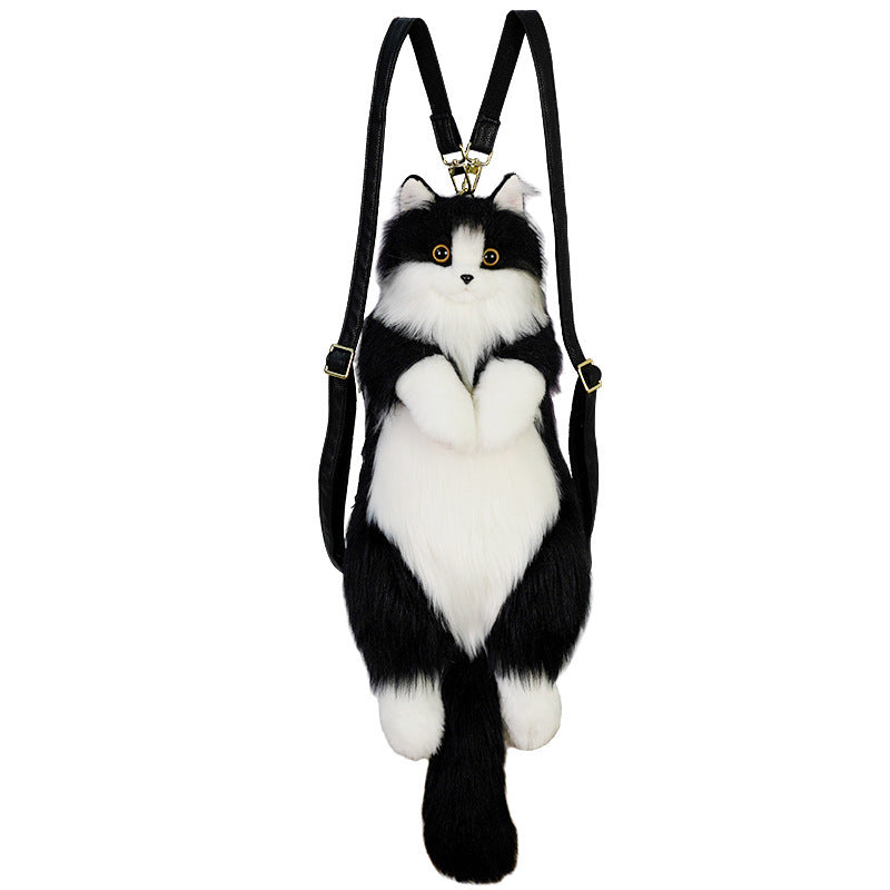 Cute cat-shaped crossbody purse in white