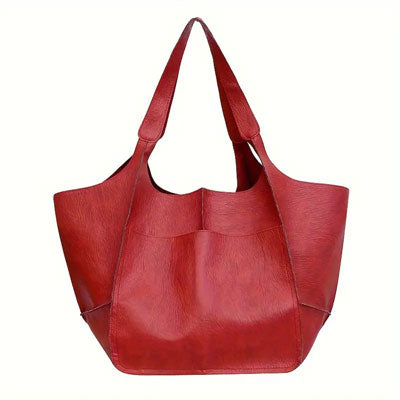 Red handbag on a white background