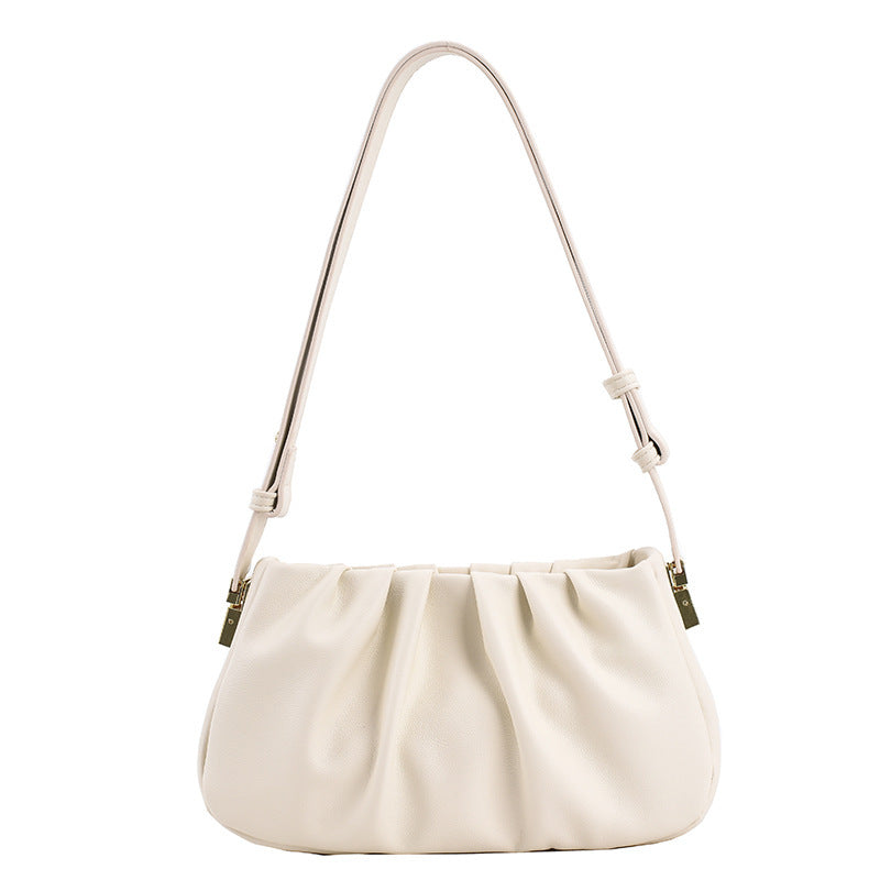 Fashion Black Pleated Cloud Bag - Elegant Underarm Bag for Women