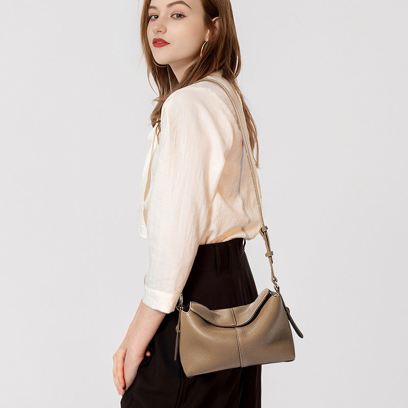 Latte Brown genuine leather handbag for women