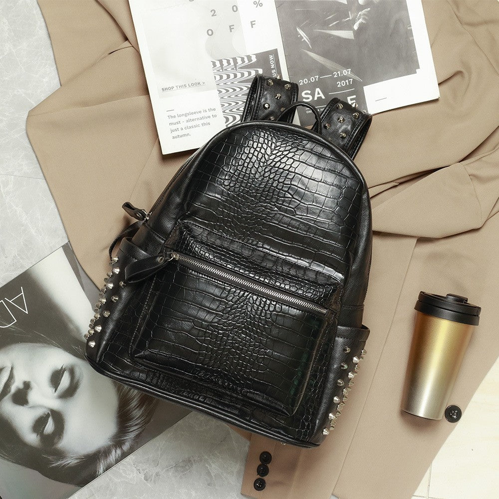 Interior view of black laptop bag with organized compartments