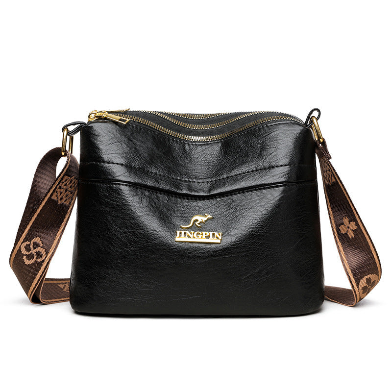Interior compartments of large capacity PU leather crossbody bag