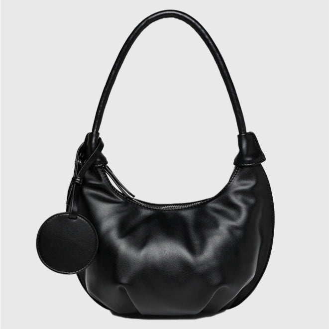 Apricot dumpling bag in PU leather for women