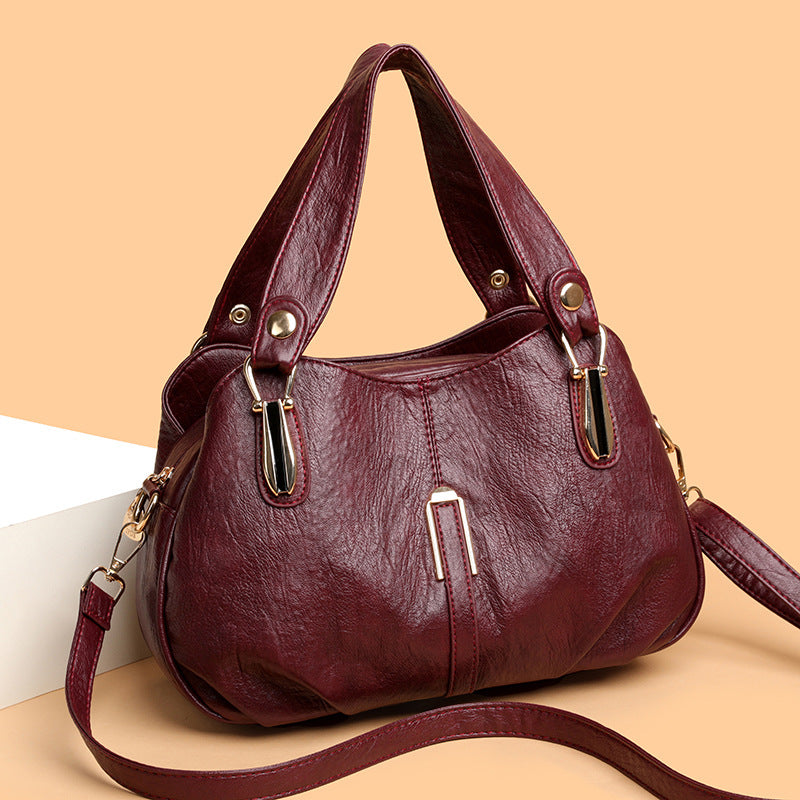 Interior of casual women's handbag showing compartments